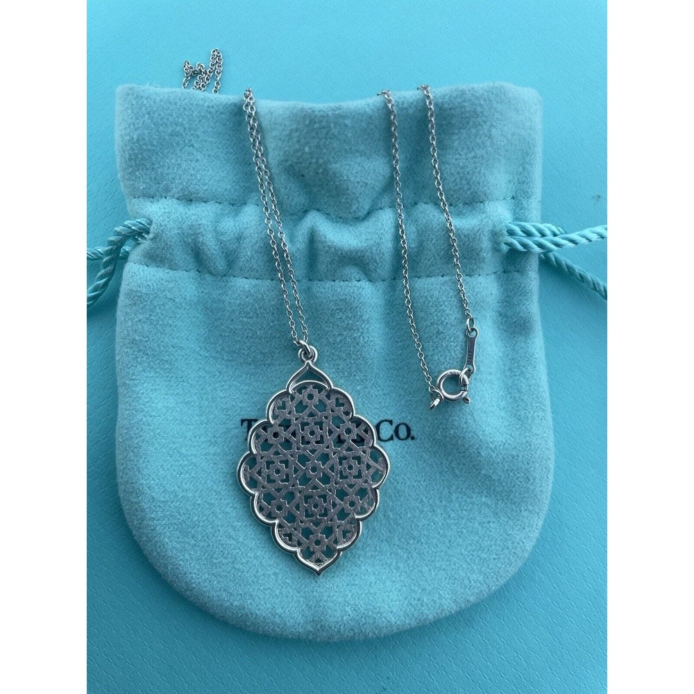 Tiffany & Co . 17" Silver 925 Paloma Picasso MARRAKESH Necklace Pendant - Large - Picture 11 of 14